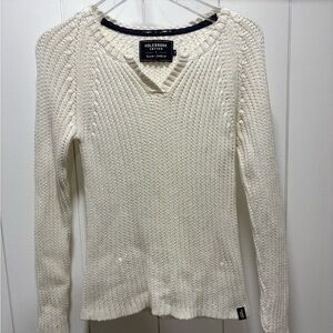 Holebrook Sweden Womens Chunky Knit Cotton Sweater Size Medium White
